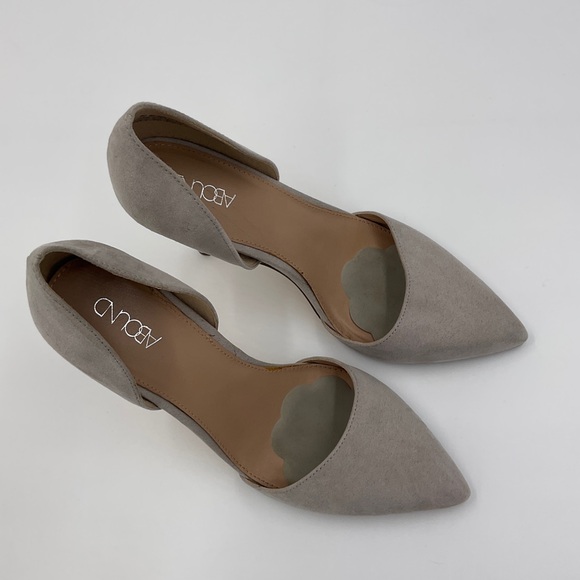 Abound Faux Suede Almond Toe 4 Inch Heels in Taupe Grey Women’s Size 8M - Picture 5 of 16